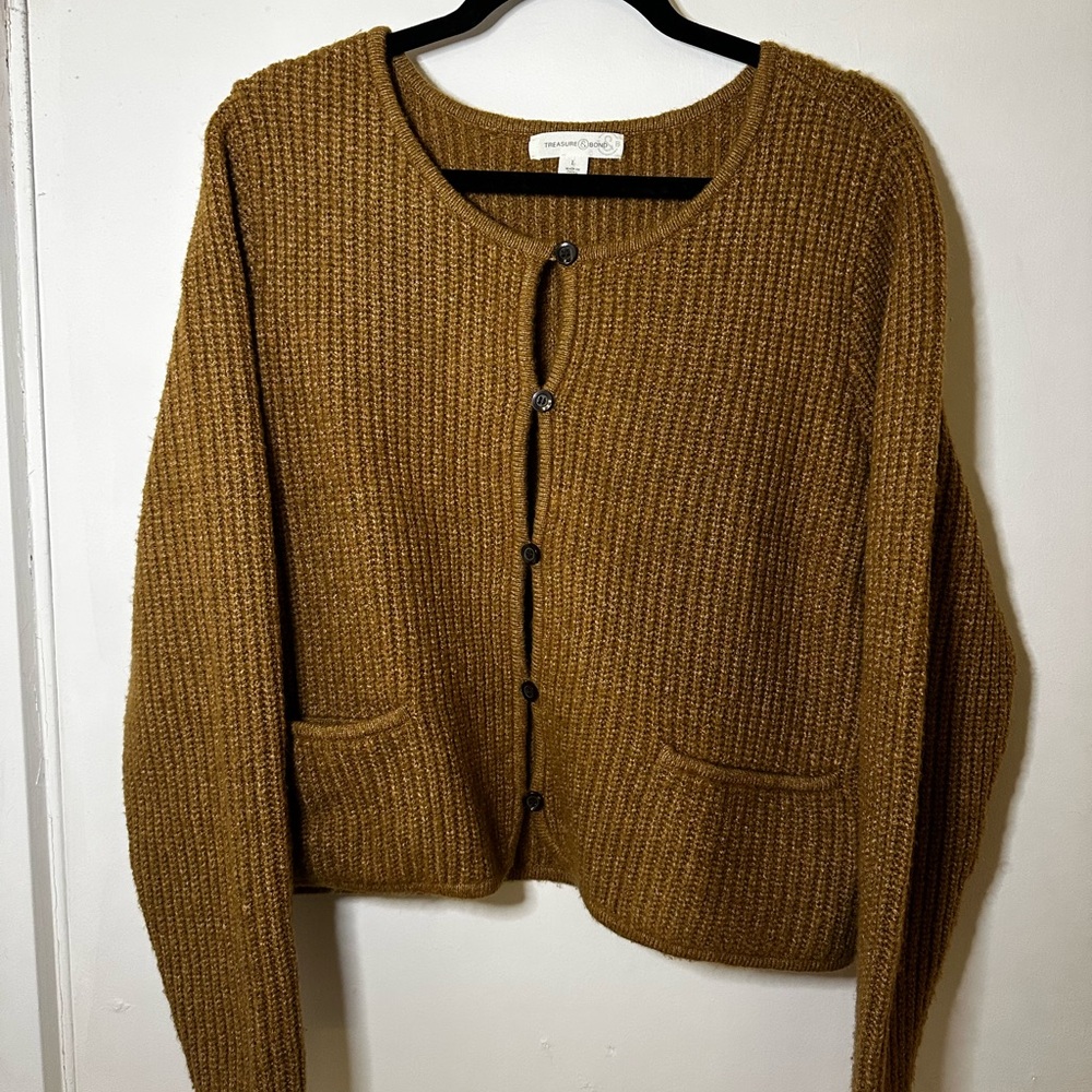 Treasure & Bond Mustard Cardigan Sweater